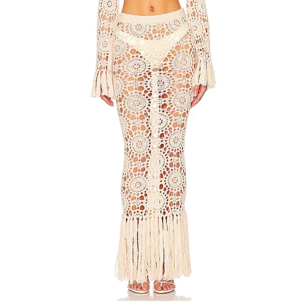 Luanne Maxi Skirt in Light Beige
Tularosa
